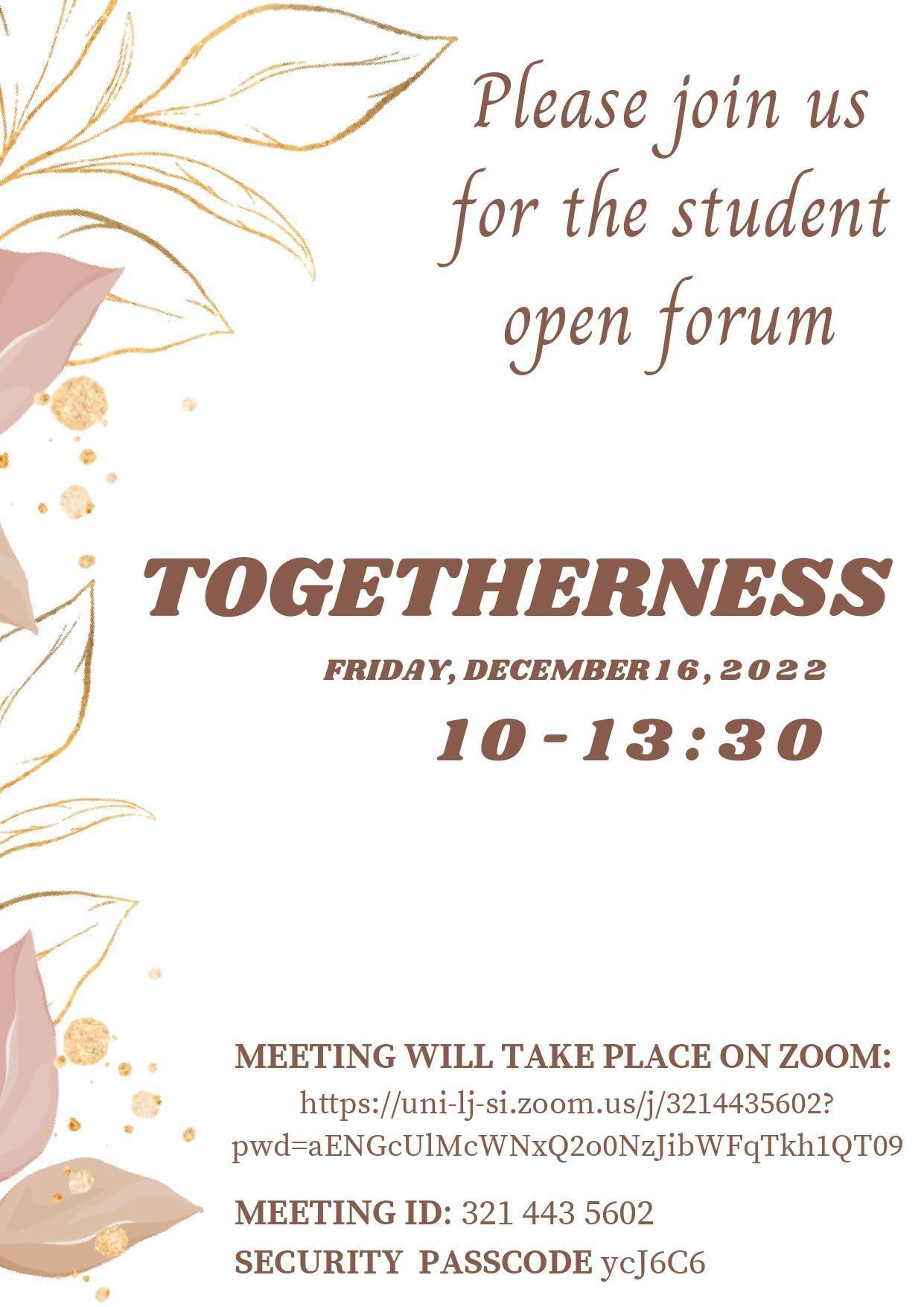 Student open forum
