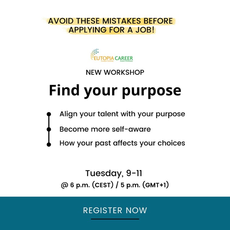 Student Career Ambassador Workshop: How to find your purpose?